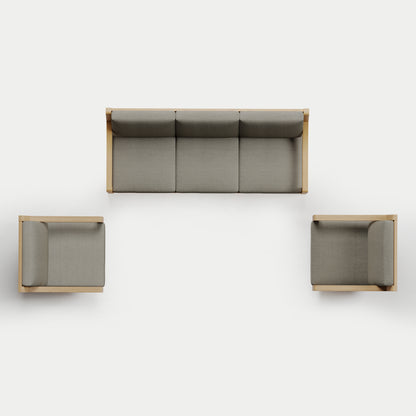Heated Outdoor Teak Sofa + Swivel Set 