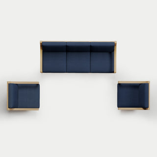 Heated Outdoor Teak Sofa + Swivel Set 