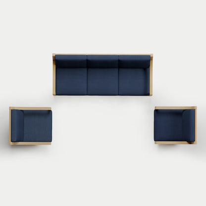 Heated Outdoor Teak Sofa + Swivel Set 