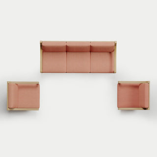 Heated Outdoor Teak Sofa + Swivel Set 