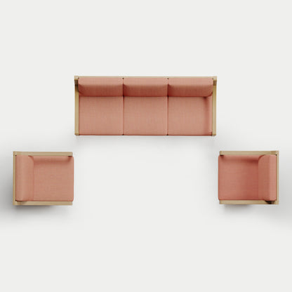 Heated Outdoor Teak Sofa + Swivel Set 