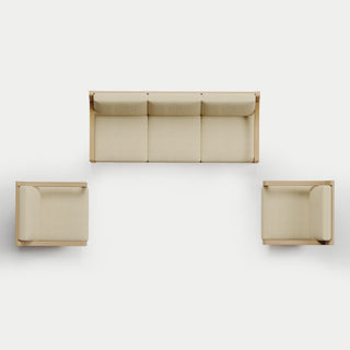 Heated Outdoor Teak Sofa + Swivel Set 