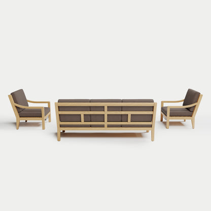 Heated Outdoor Teak Sofa Set 