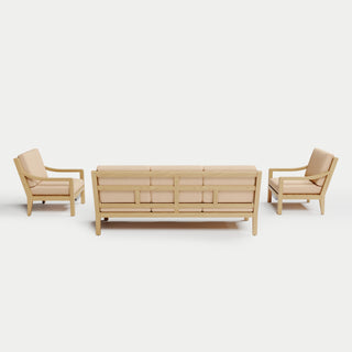 Heated Outdoor Teak Sofa Set 