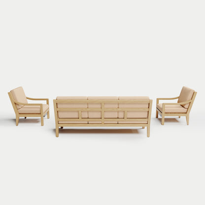 Heated Outdoor Teak Sofa Set 