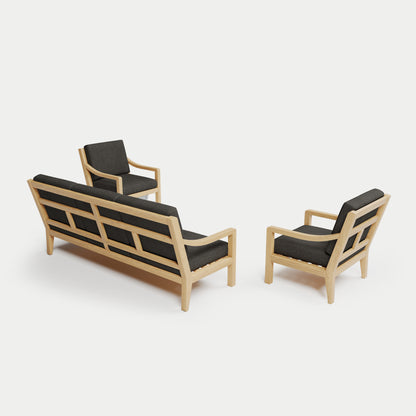 Heated Outdoor Teak Sofa Set 