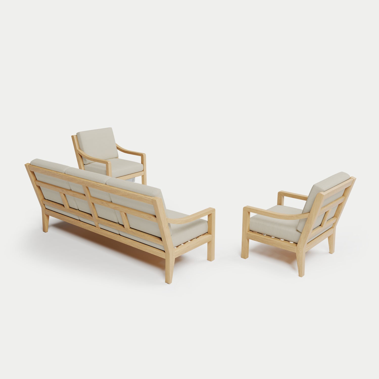 Heated Outdoor Teak Sofa Set 