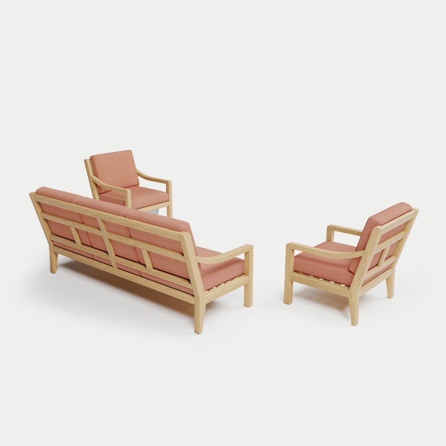 Heated Outdoor Teak Sofa Set 