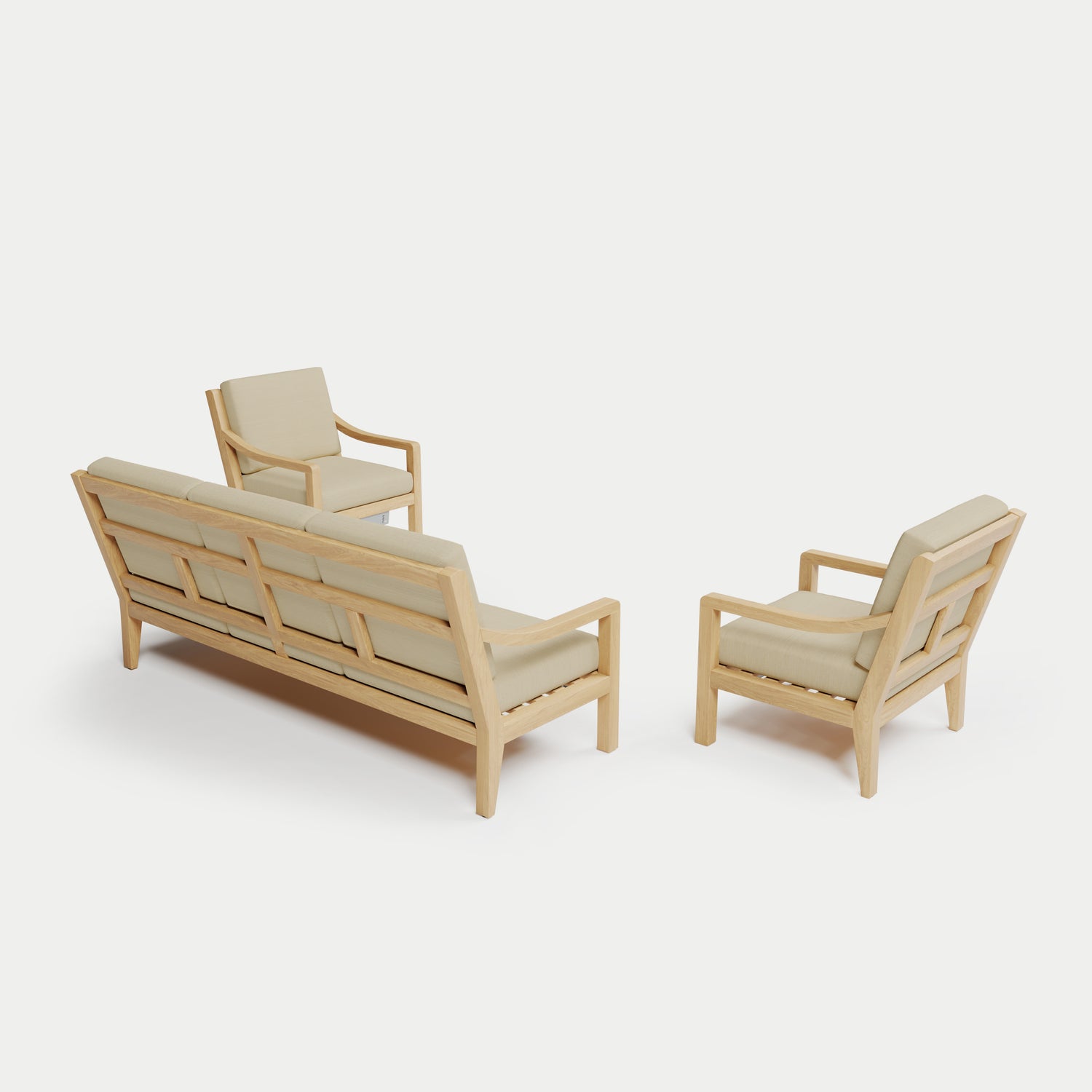 Heated Outdoor Teak Sofa Set 