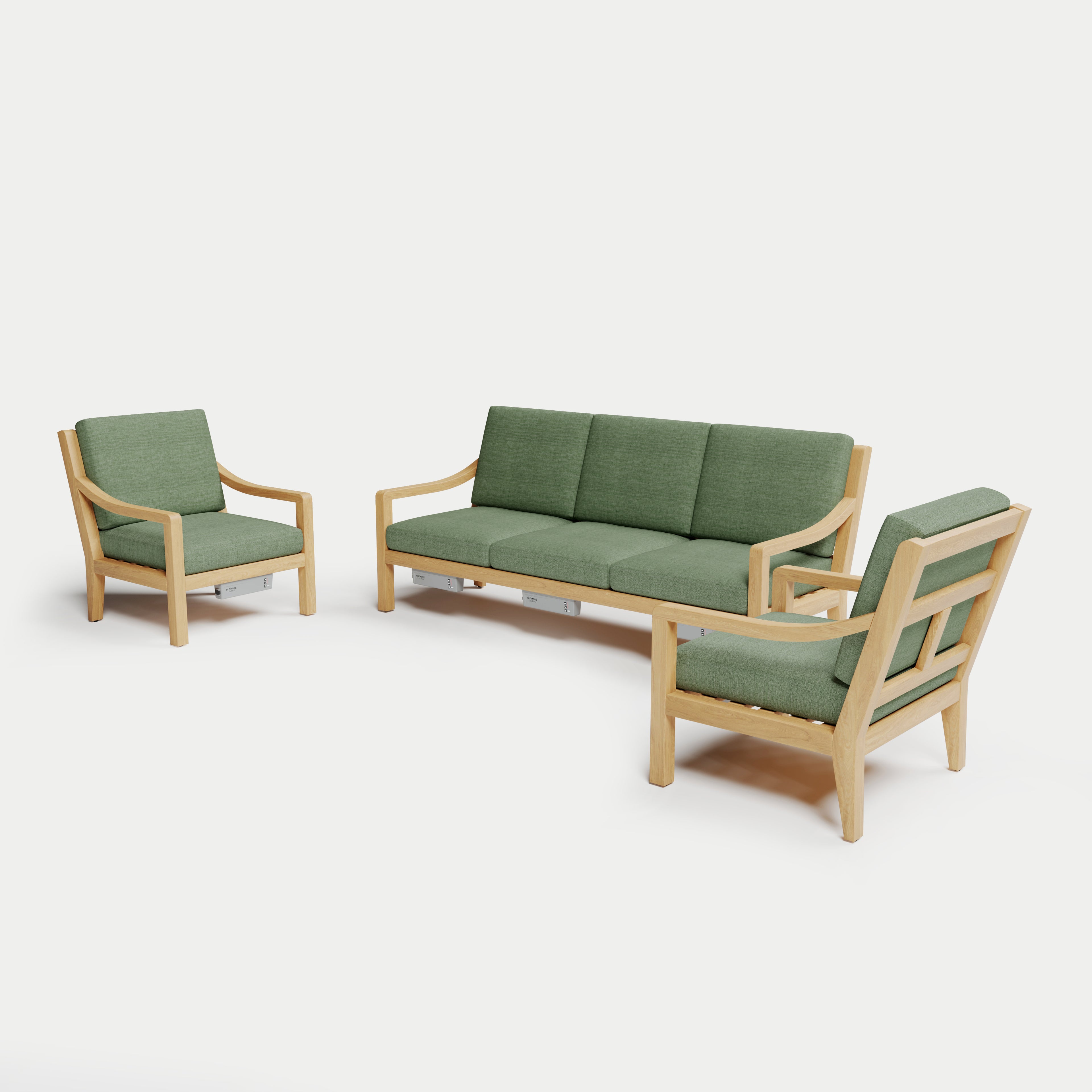 Heated Outdoor Teak Sofa Set 