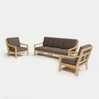 Heated Outdoor Teak Sofa Set 