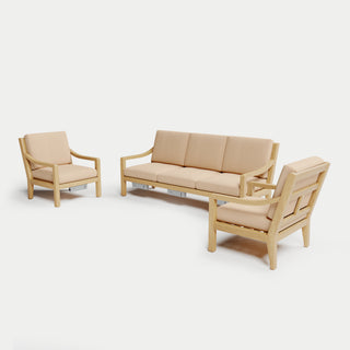 Heated Outdoor Teak Sofa Set 