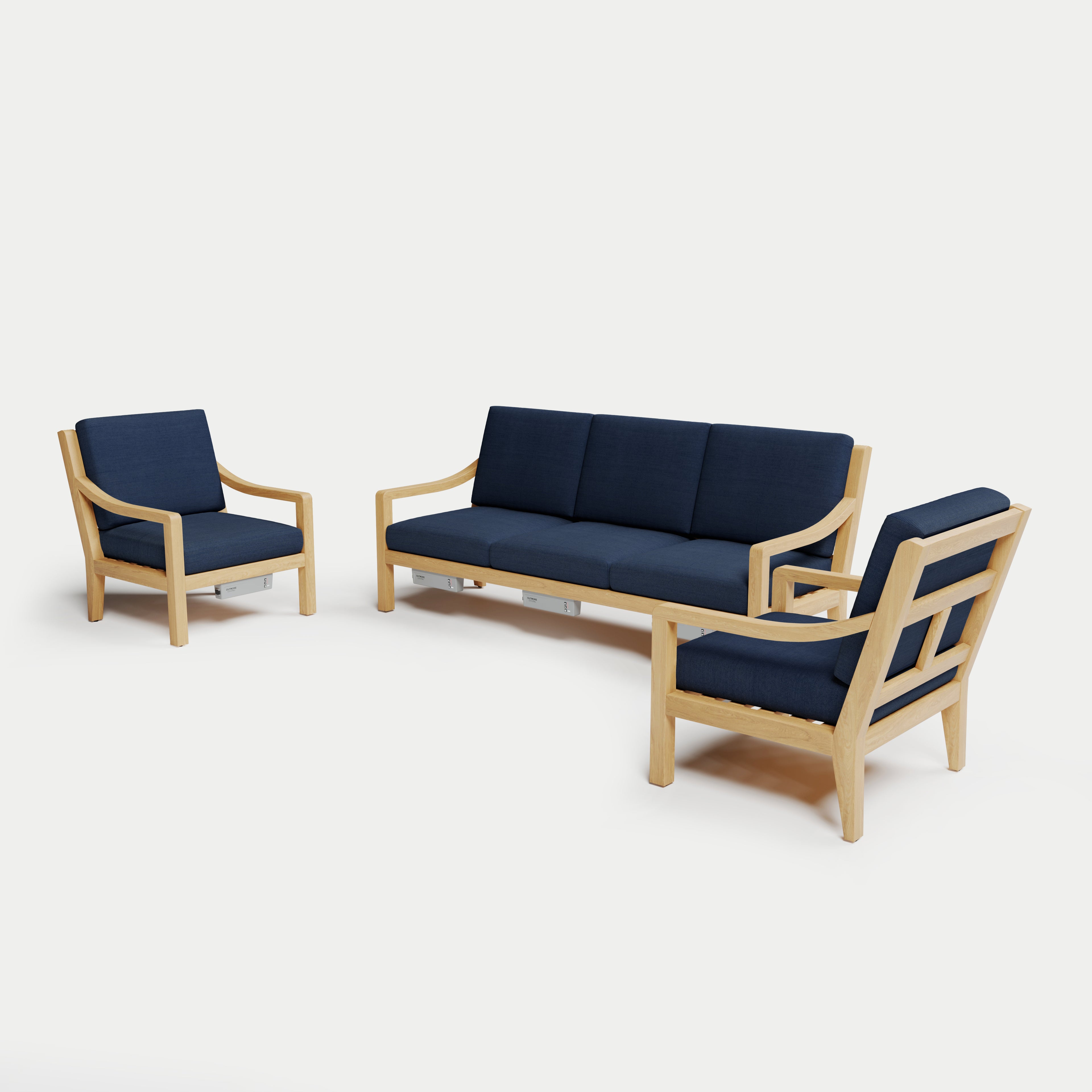 Heated Outdoor Teak Sofa Set 