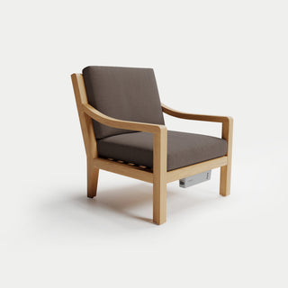 Heated Outdoor Teak Lounge Chair 