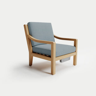 Heated Outdoor Teak Lounge Chair 