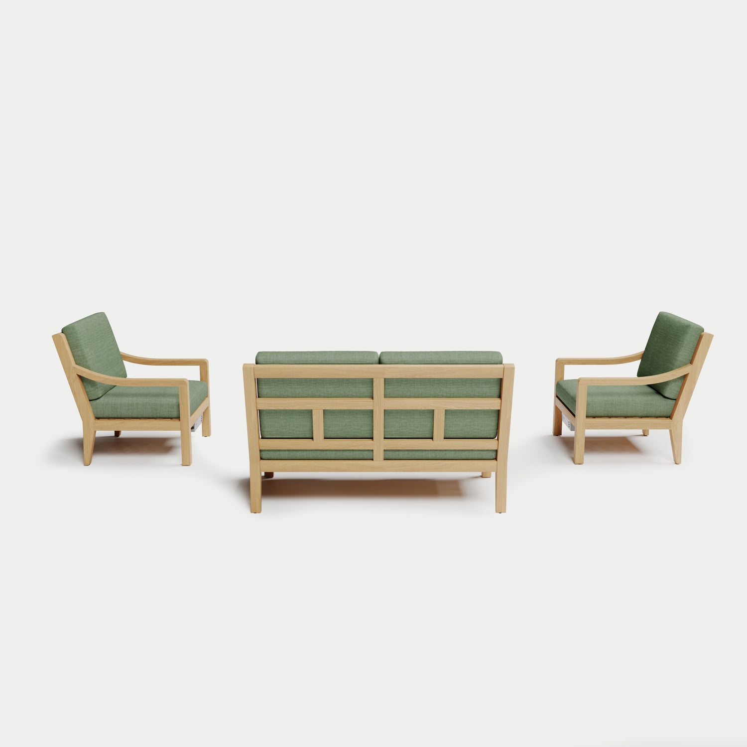 Heated Outdoor Teak Loveseat Set 