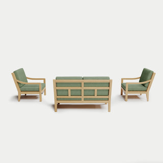 Heated Outdoor Teak Loveseat Set 