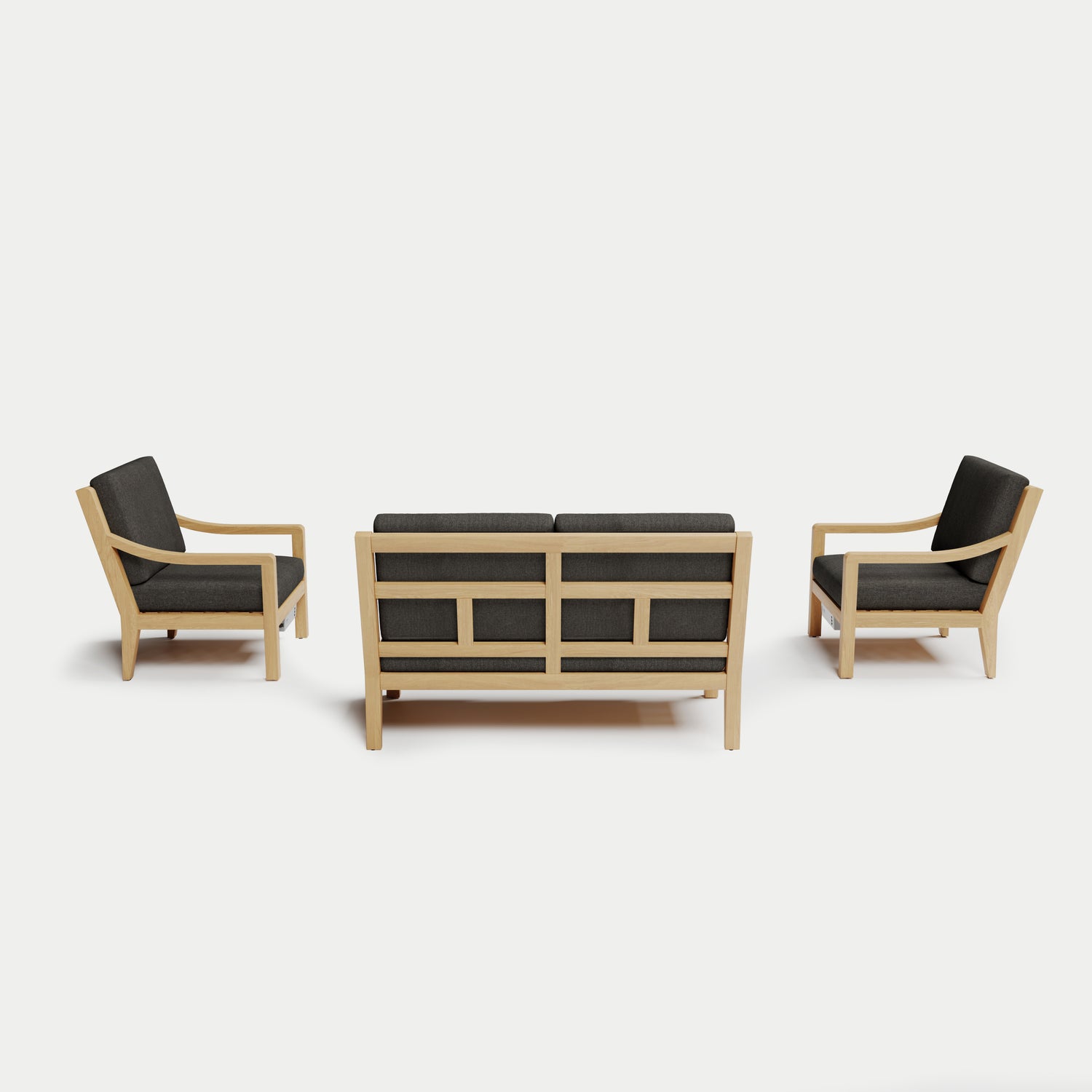 Heated Outdoor Teak Loveseat Set 