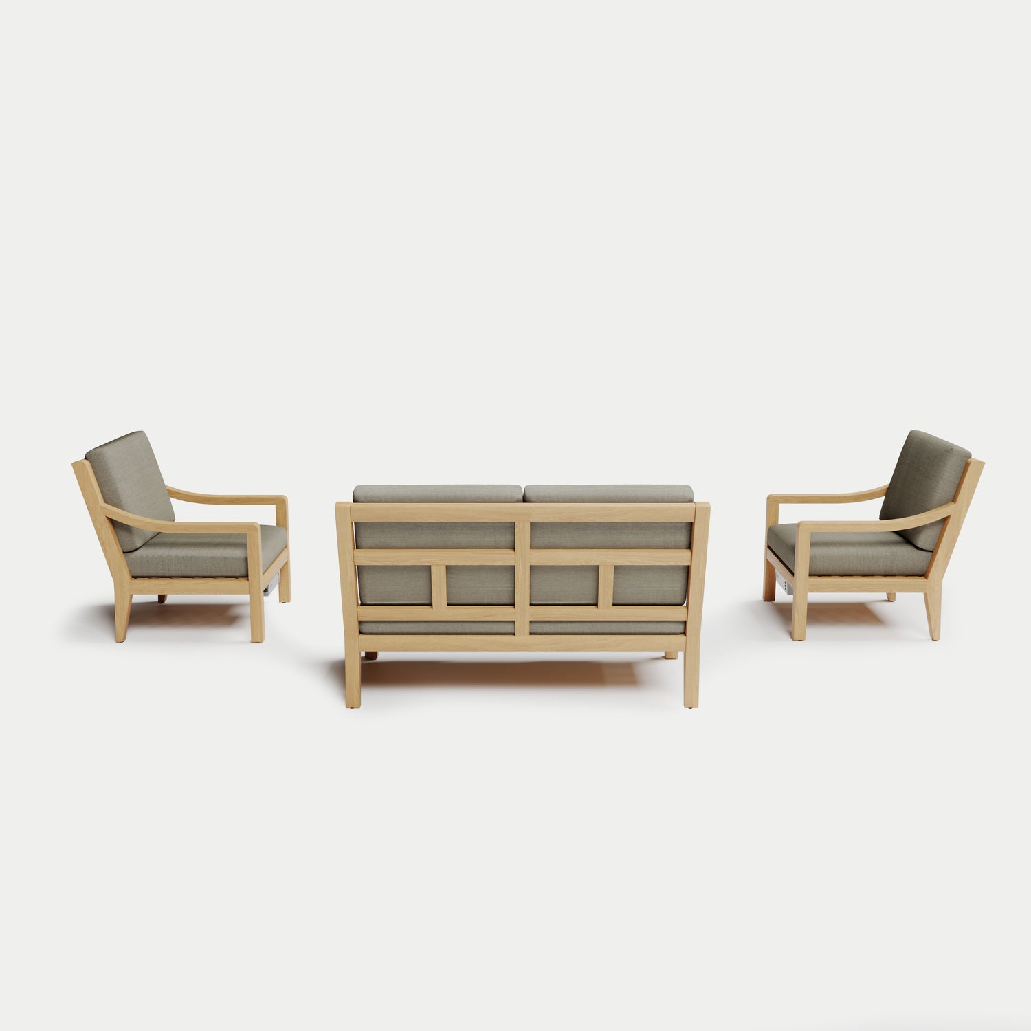 Heated Outdoor Teak Loveseat Set 