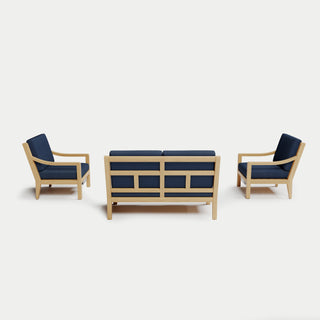 Heated Outdoor Teak Loveseat Set 