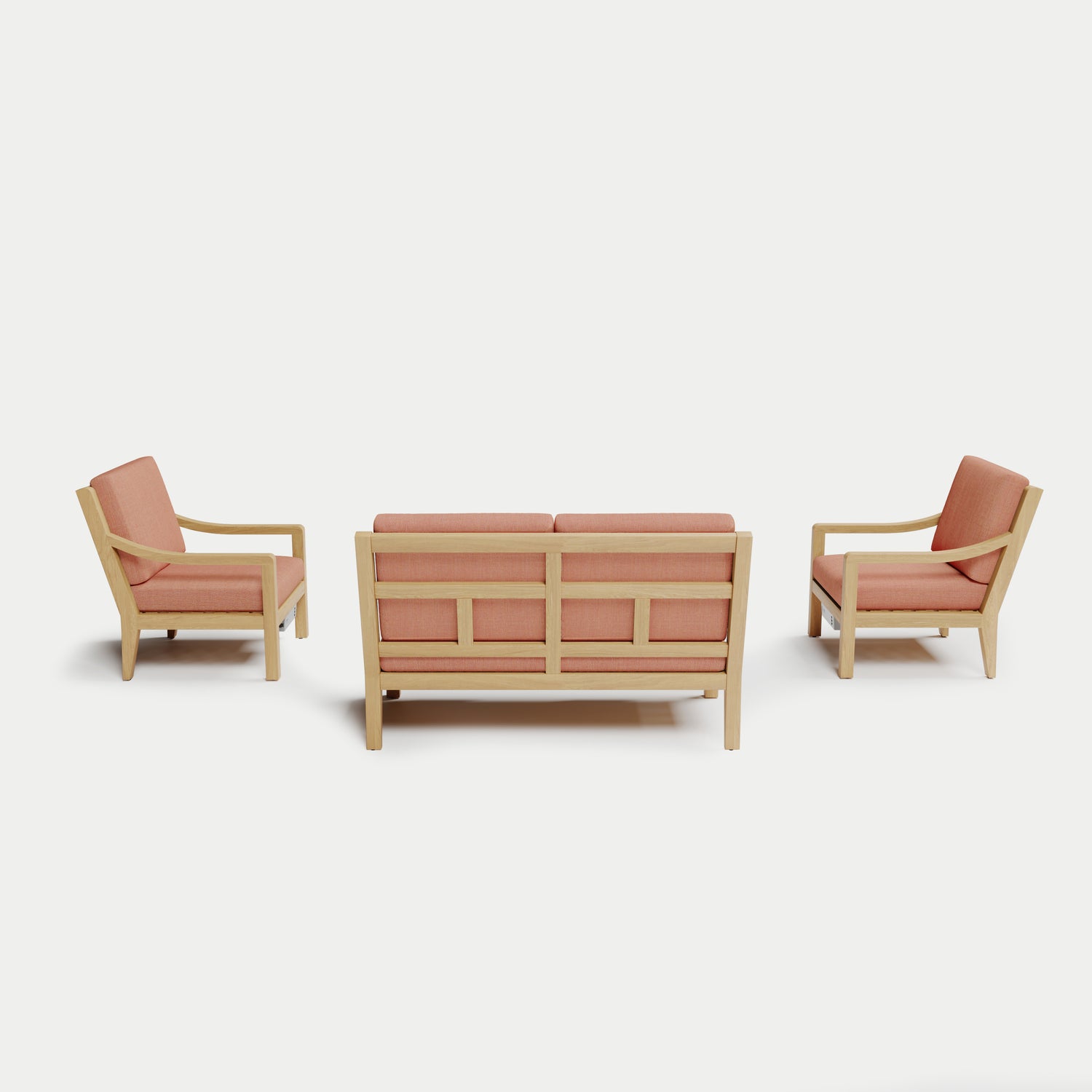 Heated Outdoor Teak Loveseat Set 