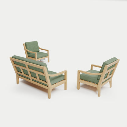 Heated Outdoor Teak Loveseat Set 