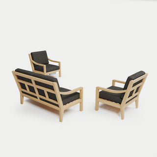 Heated Outdoor Teak Loveseat Set 