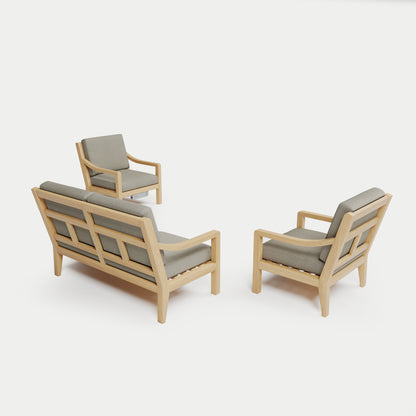 Heated Outdoor Teak Loveseat Set 