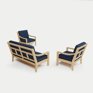 Heated Outdoor Teak Loveseat Set 
