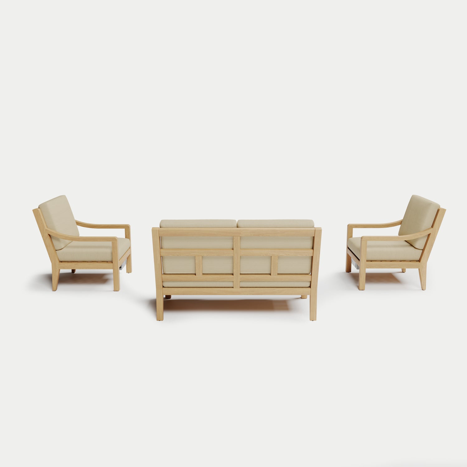 Heated Outdoor Teak Loveseat Set 