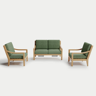 Heated Outdoor Teak Loveseat Set 