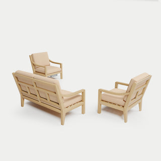 Heated Outdoor Teak Loveseat Set 