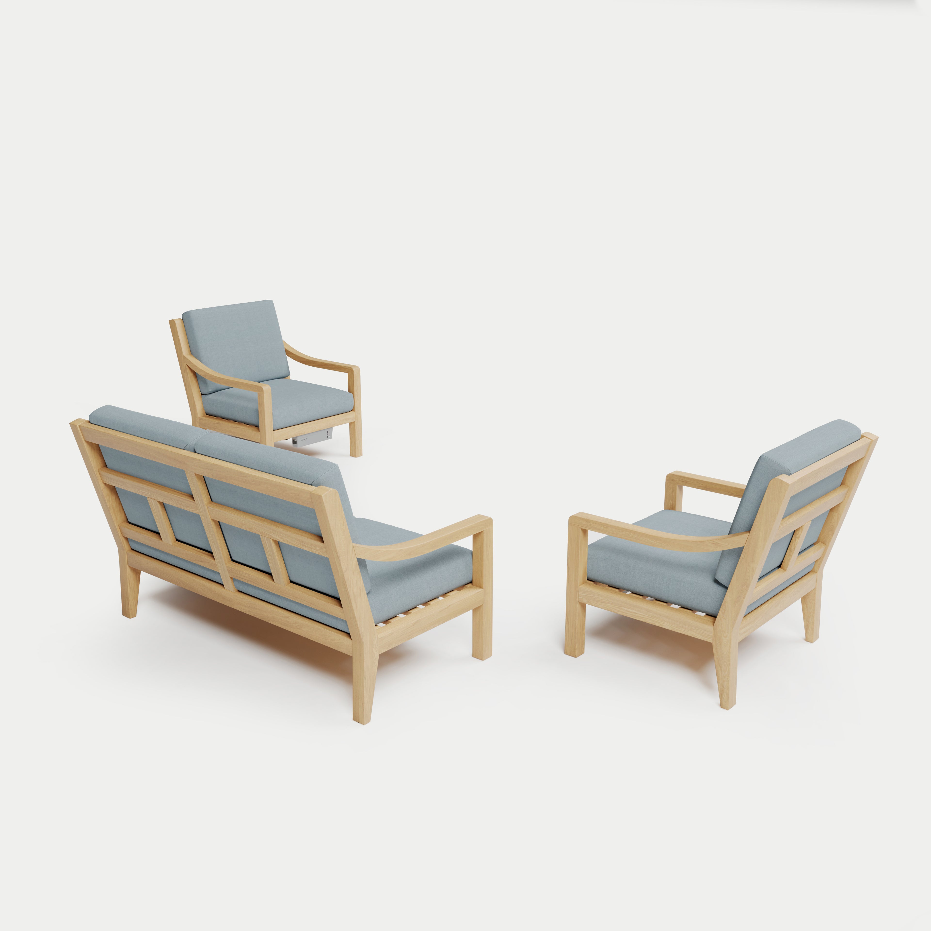 Heated Outdoor Teak Loveseat Set 