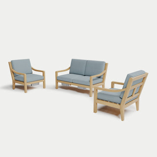 Heated Outdoor Teak Loveseat Set 