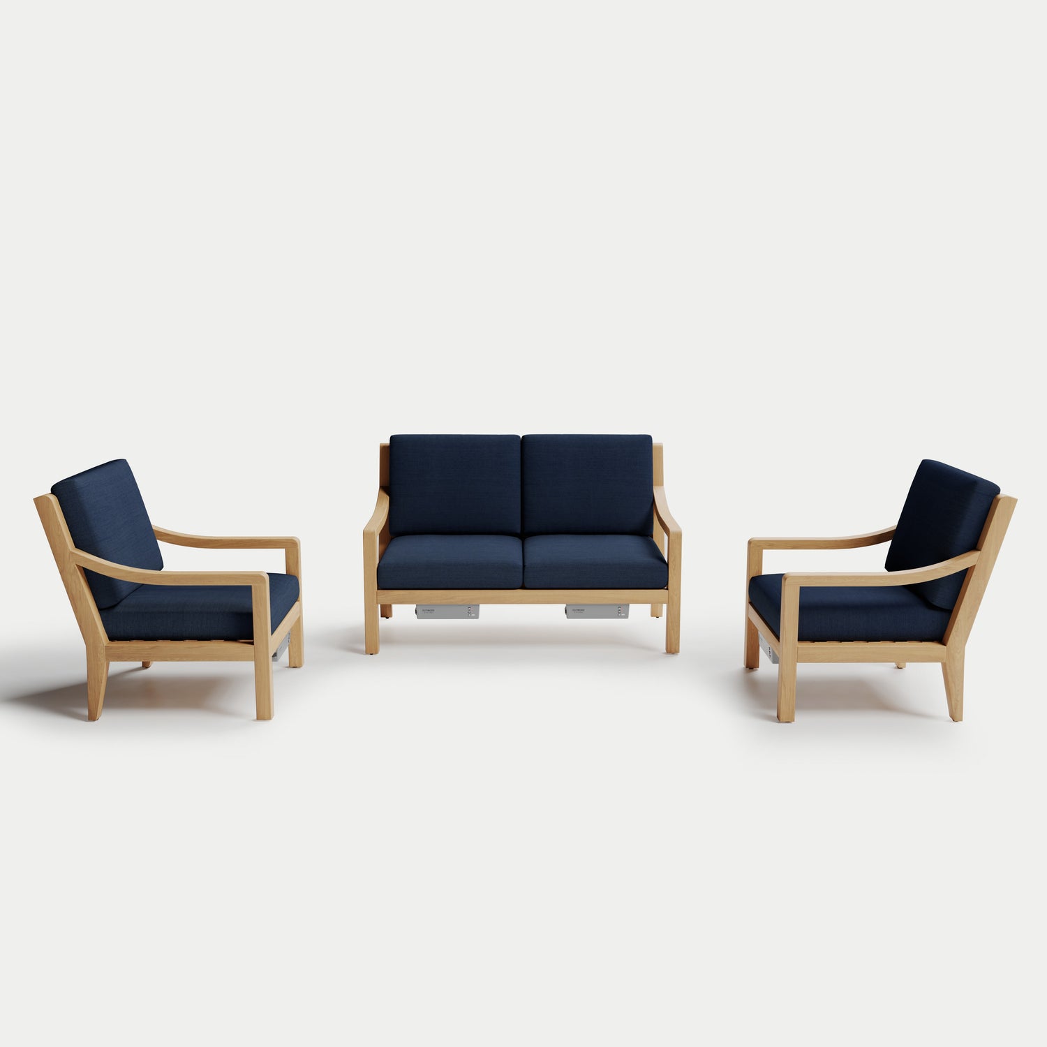 Heated Outdoor Teak Loveseat Set 