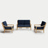 Heated Outdoor Teak Loveseat Set 