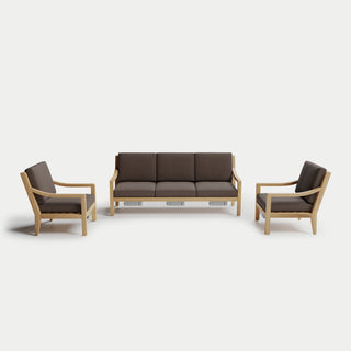 Heated Outdoor Teak Sofa Set 