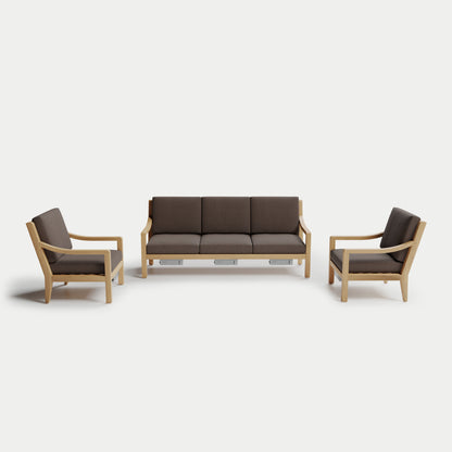 Heated Outdoor Teak Sofa Set 