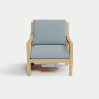 Heated Outdoor Teak Lounge Chair 