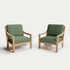 Heated Outdoor Teak Lounge Chair Set 