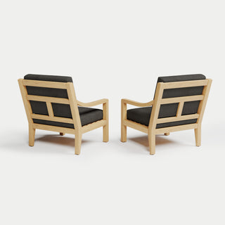 Heated Outdoor Teak Lounge Chair Set 