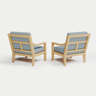 Heated Outdoor Teak Lounge Chair Set 