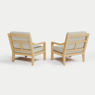 Heated Outdoor Teak Lounge Chair Set 