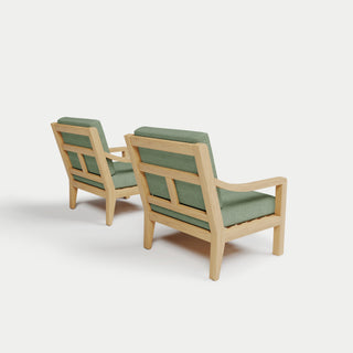 Heated Outdoor Teak Lounge Chair Set 