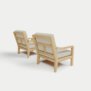 Heated Outdoor Teak Lounge Chair Set 