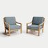 Heated Outdoor Teak Lounge Chair Set 