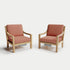 Heated Outdoor Teak Lounge Chair Set 