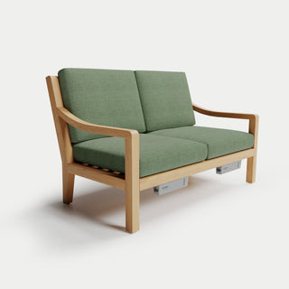 Heated Outdoor Teak Loveseat 