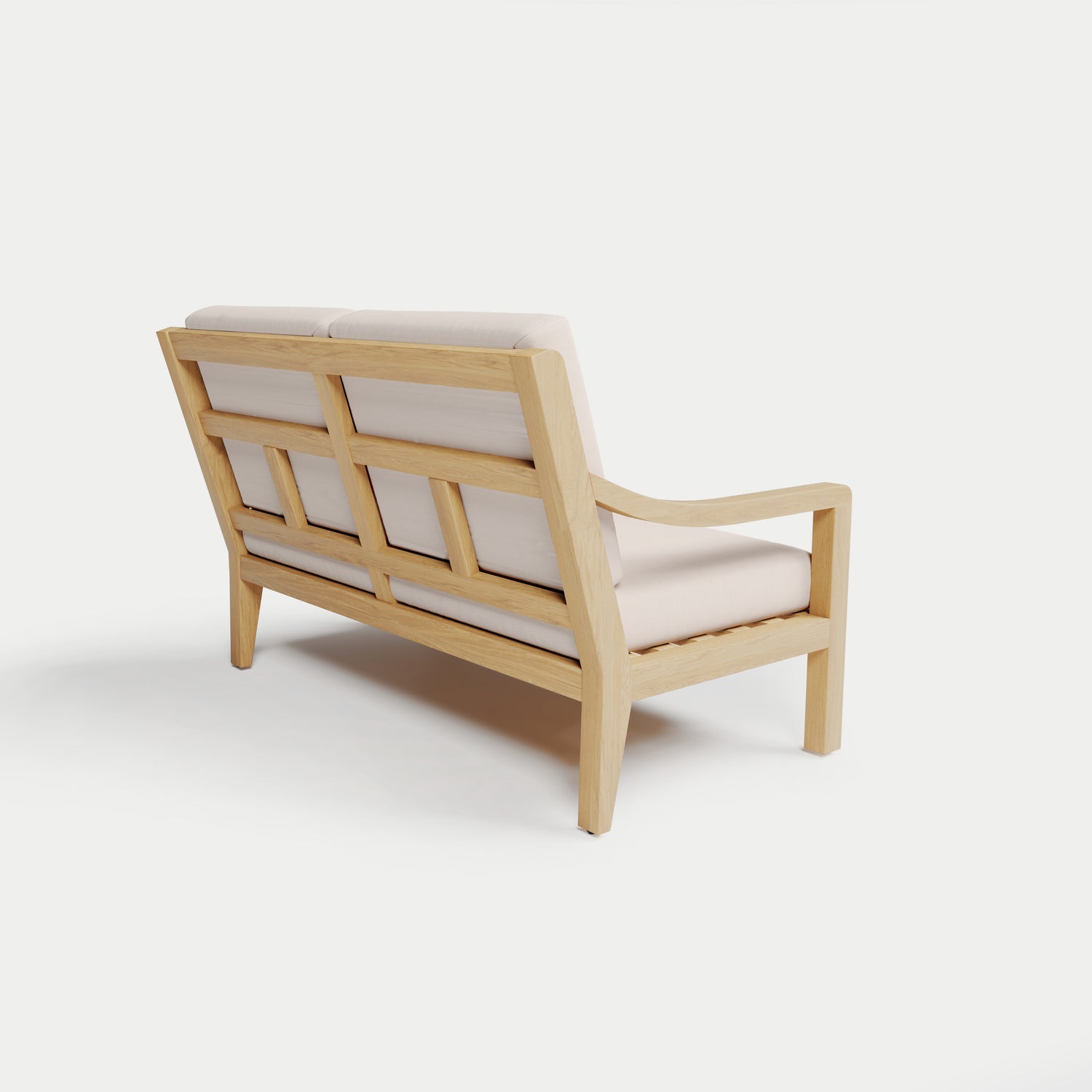 Heated Outdoor Teak Loveseat 