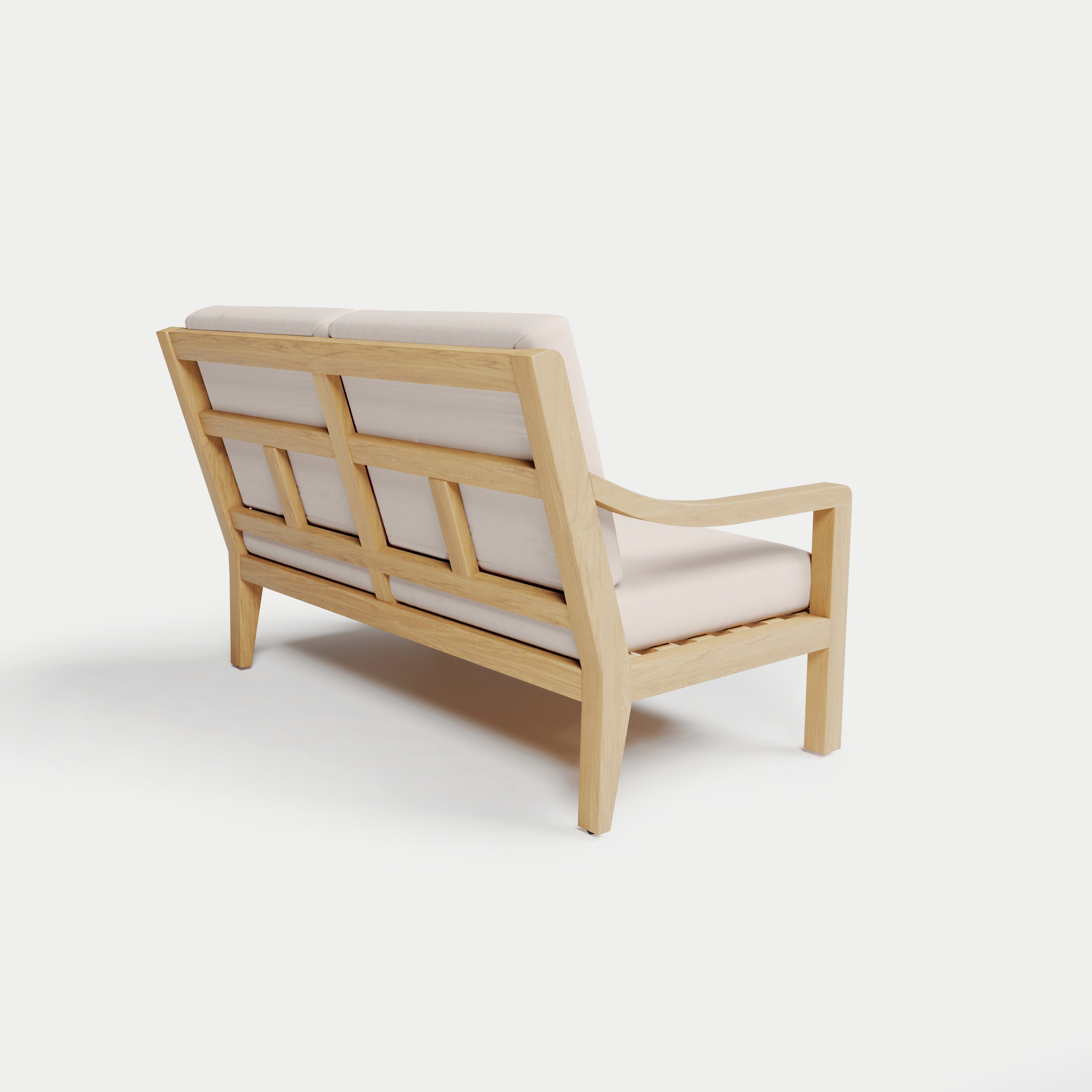 Heated Outdoor Teak Loveseat 